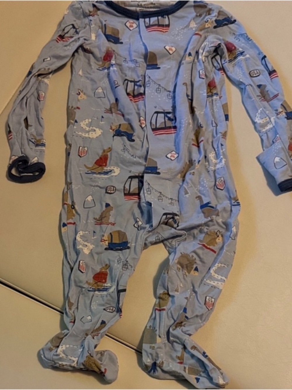 Magnetic Me Light Blue Mountain & Gondola Footed One-Piece